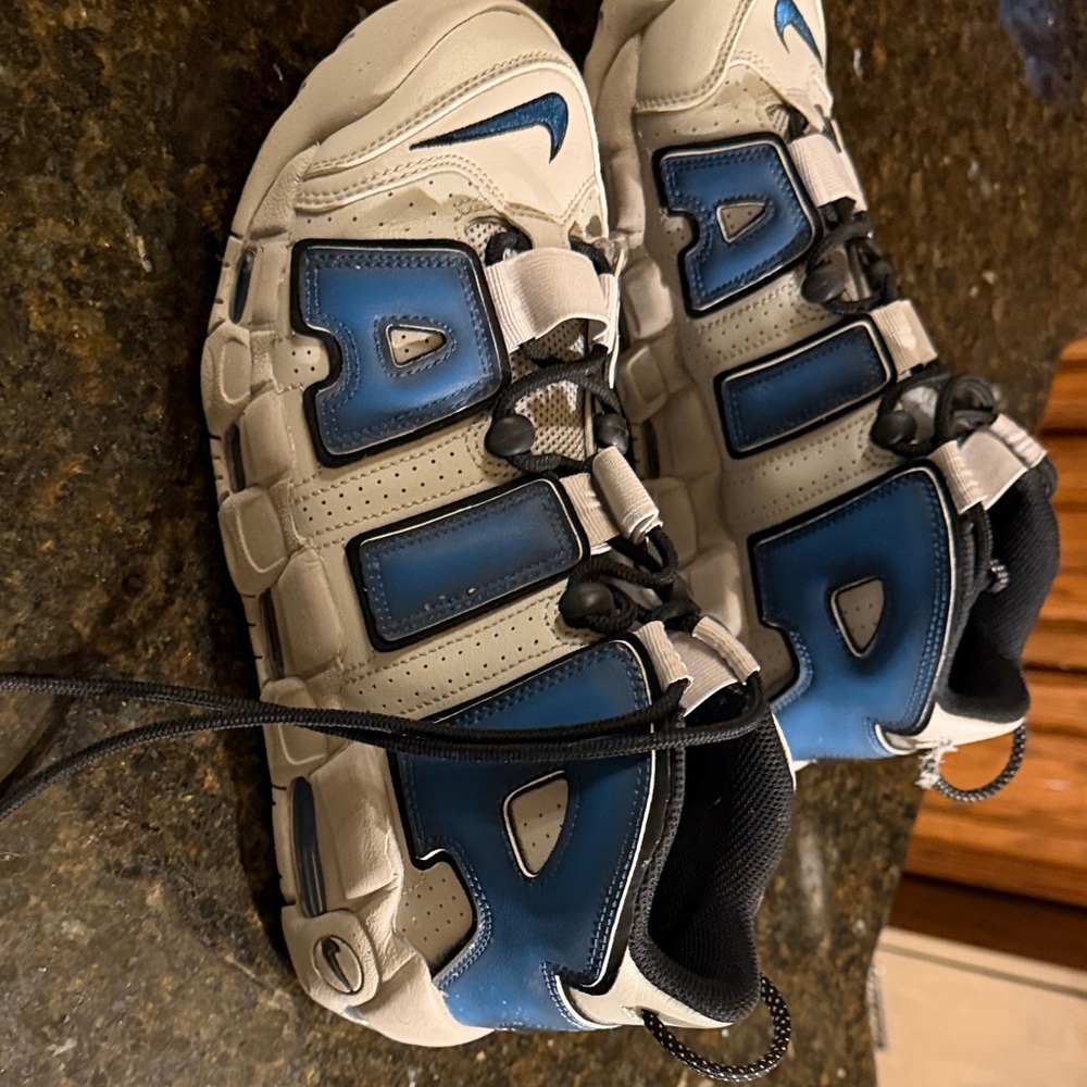 Nike Uptempo Sneakers with Blue and White Accents